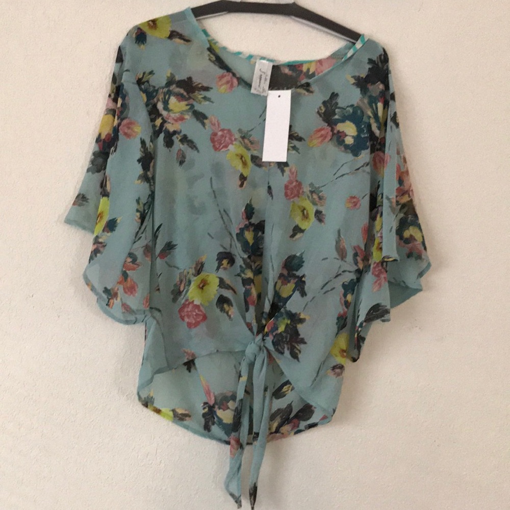 Mint floral top
